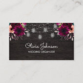 房宝紫色の花紐淡黒木造 名刺 (正面)