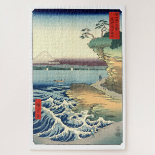 房州保田海岸の古い日本浮世絵アート ジグソーパズル