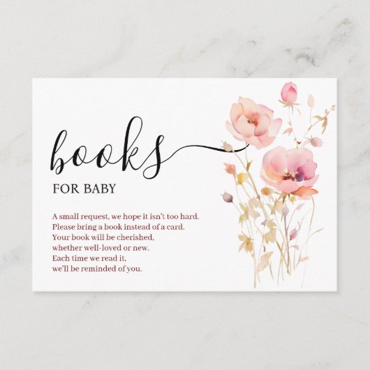 房方エレガントピンク赤面花本ベビー エンクロージャーカード (正面)