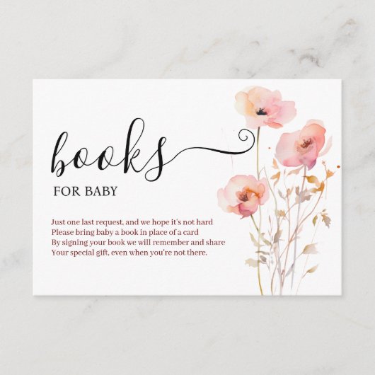 房方エレガントピンク赤面花本ベビー エンクロージャーカード (正面)