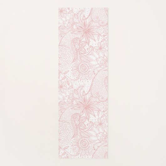 房方シックフローラヘナ曼荼羅図 ヨガマット (正面)