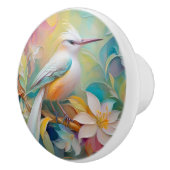 房毛のある黄金の尻尾の幻想的な鳥 セラミックノブ (右)