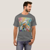 房毛のある黄金の尻尾の幻想的な鳥 Tシャツ (正面フル)