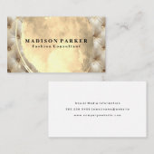 房状クッション背景 | 金ゴールドブラシ 名刺 (正面/裏面)