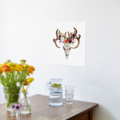 房穂動物スカルカラフル房穂花付き 箔ポスター (レイダウン (キッチン))