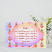 房穂咲きハートカラフルカスタム文具 便箋 (スタンド正面)