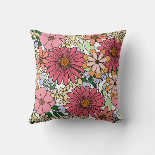 房穂着色花柄 クッション (裏面)