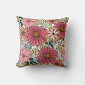 房穂着色花柄 クッション (正面)