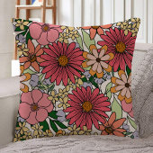 房穂着色花柄 クッション