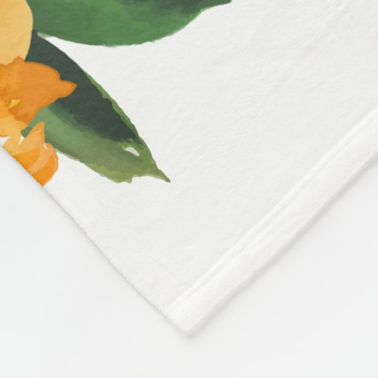 房穂紫色の水色の花パーソナライズされた フリースブランケット (角)