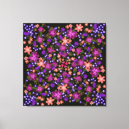 房穂花桃色、珊瑚、紫美 キャンバスプリント (正面)