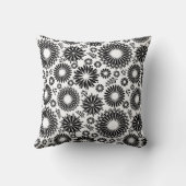 房穂花黒白ベクトル花柄 クッション (裏面)