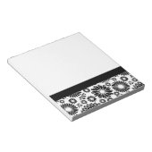 房穂花黒白ベクトル花柄 ノートパッド (アングル)