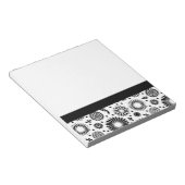 房穂花黒白ベクトル花柄 ノートパッド (アングル)