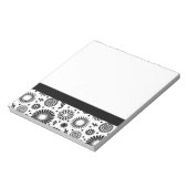 房穂花黒白ベクトル花柄 ノートパッド (回転)