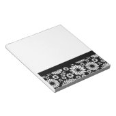 房穂花黒白ベクトル花柄 ノートパッド (アングル)