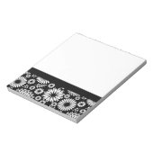 房穂花黒白ベクトル花柄 ノートパッド (回転)