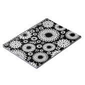 房穂花黒白ベクトル花柄 ノートブック (左側)