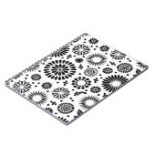 房穂花黒白ベクトル花柄 ノートブック (左側)