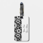 房穂花黒白ベクトル花柄 ラゲッジタグ (裏面縦)
