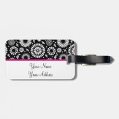 房穂花黒白ベクトル花柄 ラゲッジタグ (裏面横)