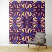 房穂花：紫花芸術的柄 タペストリー (インサイチュ)