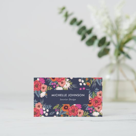 房鮮やか宝花柄 名刺 (スタンド正面)