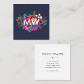 房鮮やか房フローラブーケモノグラム スクエア名刺 (正面/裏面)