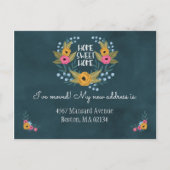 所在地のネイビーブルーフローラ変更 案内ポストカード (正面)