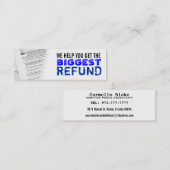 所得税の細い名刺 スキニー名刺 (正面/裏面)