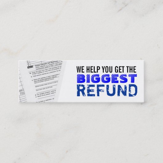 所得税の細い名刺 スキニー名刺 (正面)