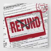 所得税の還付型枠 スクエア壁時計 (正面)