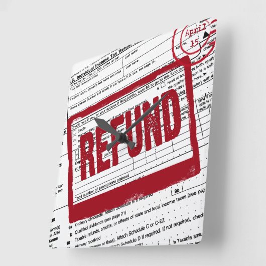 所得税の還付型枠 スクエア壁時計 (傾斜)