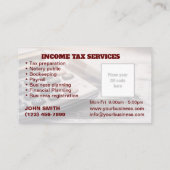 所得税サービスの名刺 名刺 (裏面)