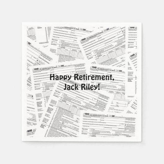 所得税型枠1040退職 スタンダードカクテルナプキン (正面)