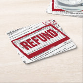 所得税還付スタンプ スクエアペーパーコースター (アングル)