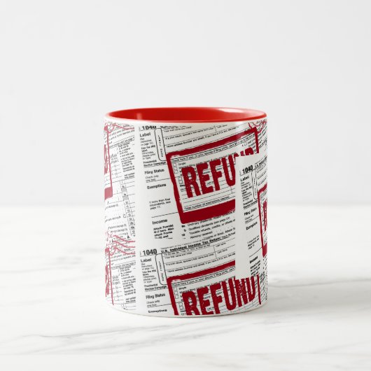 所得税還付赤スタンプ ツートーンマグカップ (中央)