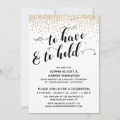 「所有と保持」レセプションのみ ゴールド コンフェッティ 招待状 (正面)