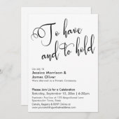 「所有と保持」書道受付のみ 招待状 (正面/裏面)