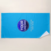 所有者のカスタムロゴ/編集可能テンプレートの作成  ビーチタオル (正面)