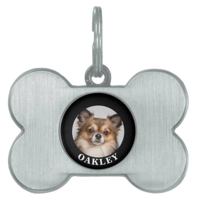 所有者の写真を作成カスタム/編集可能フレーム ペットネームタグ (正面)