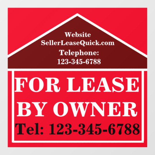 所有者はっきりした財産によるカスタム賃貸実在用 ウィンドウサイン (シート)