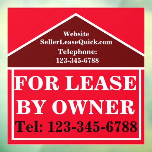 所有者はっきりした財産によるカスタム賃貸実在用 ウィンドウサイン (シート3)