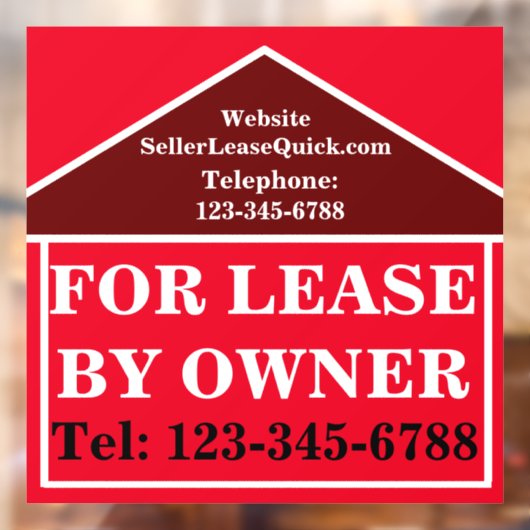 所有者はっきりした財産によるカスタム賃貸実在用 ウィンドウサイン (シート2)