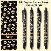 所有者または犬の名前を追加，犬のポープリントを茶色に 黒ボールペン