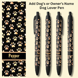 所有者または犬の名前を追加，犬のポープリントを茶色に 黒ボールペン
