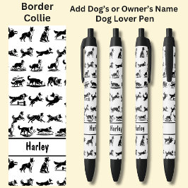 所有者または犬の名前を追加， 縁ど Collie 黒ボールペン