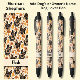 所有者または犬の名前を追加(German Shepherd) 黒ボールペン