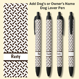 所有者または犬の名前、白の犬の骨を追加 黒ボールペン