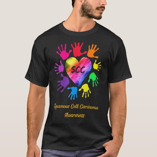 扁平上皮がん認識度手 Tシャツ (正面)